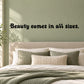 Wall decal with quote 'Beauty comes in all sizes.'