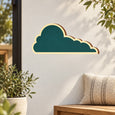 Teal cloud wall stickers with rounded outline and cream border