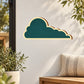 Teal cloud wall stickers with rounded outline and cream border