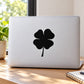 Four-leaf clover decal, black vinyl sticker with four lobes