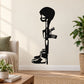 Black soldier memorial wall decal silhouette holding rifle and boots