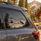 Cougar running dog decal for car side window, black silhouette on clear background