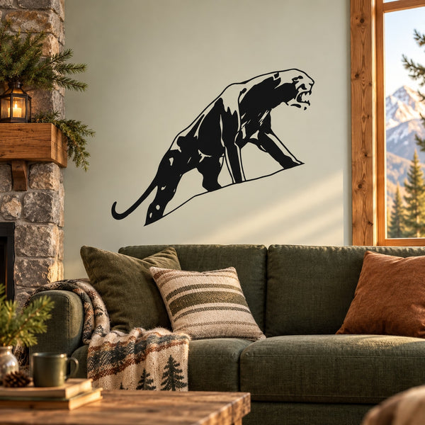 Cougar wall decal, black silhouette