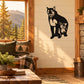Cougar and cub vinyl decal, black silhouette