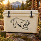 Cougar scratching decal on a light-colored cooler with black cougar graphic