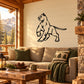 Black line-art cougar decal, paw raised and tail curled.