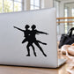 Black couple ballet dancer silhouette decal