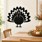 Black cartoon turkey wall decal with rounded tail and beak