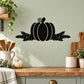 Black pumpkin and wheat wall decal