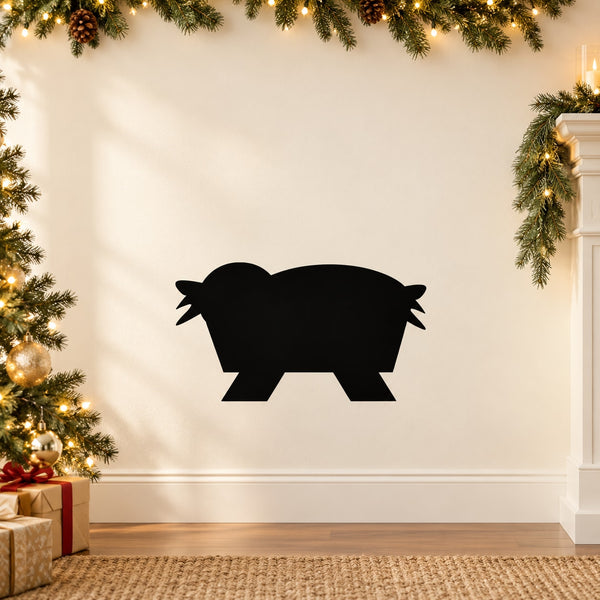Black manger silhouette Christmas wall decal
