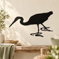 Black whooping crane water decal, standing bird silhouette