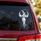Wild Cross decal: white cross ribbon design on car rear window