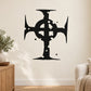 Black eroded Celtic cross decal