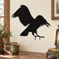 Raven silhouette decal with black bird cutout