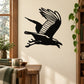 Flying raven decal with black silhouette