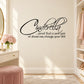 Decorative wall decal with Cinderella-style cursive text: proof that a new pair of shoes