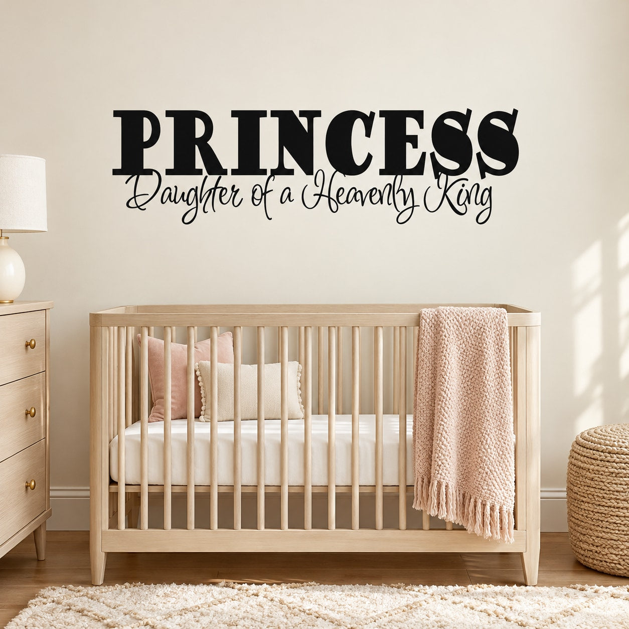 Princess wall decal: PRINCESS and Daughter of a Heavenly King