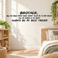 Wall quote decal reading “Brother, always be my best friend!”