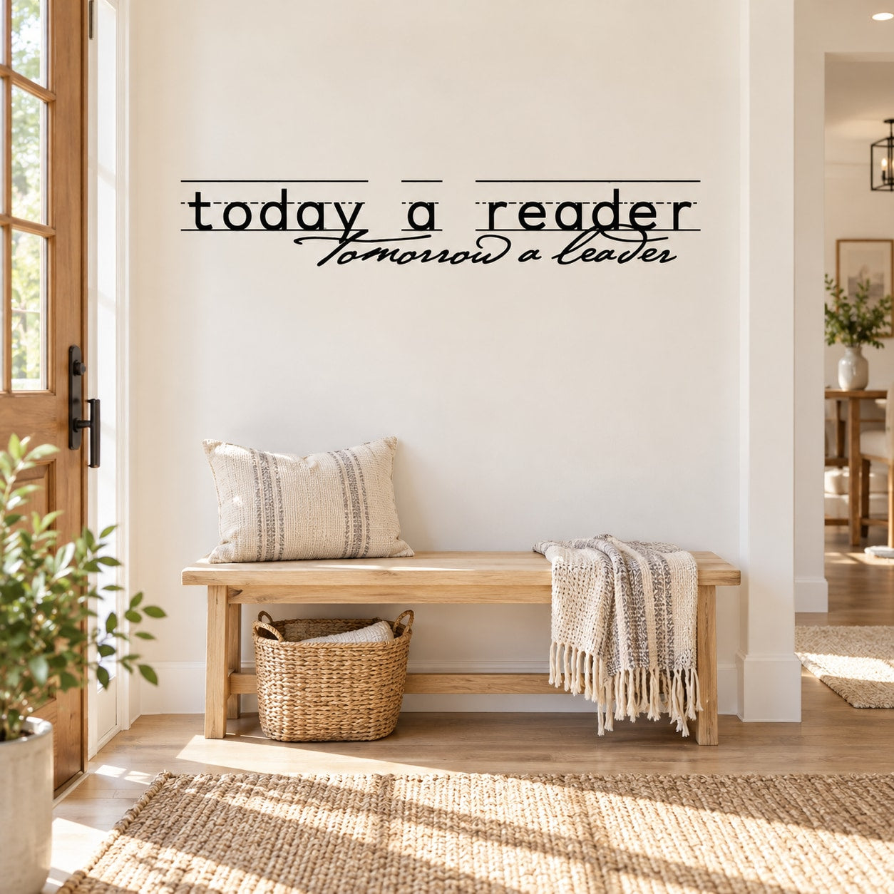 Wall decal - Today a reader tomorrow a leader typography