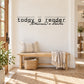 Wall decal - Today a reader tomorrow a leader typography
