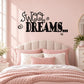 Sweet dreams Wall Decal — illustrative vinyl decal application mockup. Surrounding objects are not included.