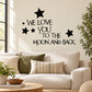 We love you to the moon and back Wall Decal — illustrative vinyl decal application mockup. Surrounding objects are not included.