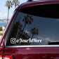 Custom Instagram decal reading @YourIdHere in white on car window