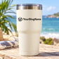 Custom WordPress decal with WordPress logo and /YourBlogName text on light tumbler