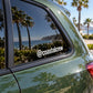 Car vinyl decal sticker, white @coastalcrew text