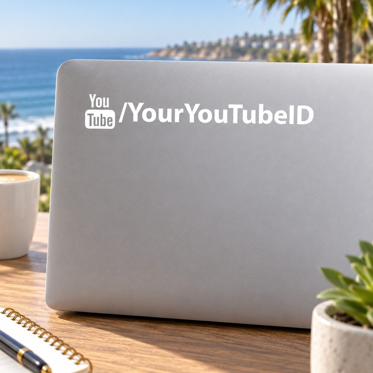 YouTube decal with YouTube icon and 'YourYouTubeID' text in white