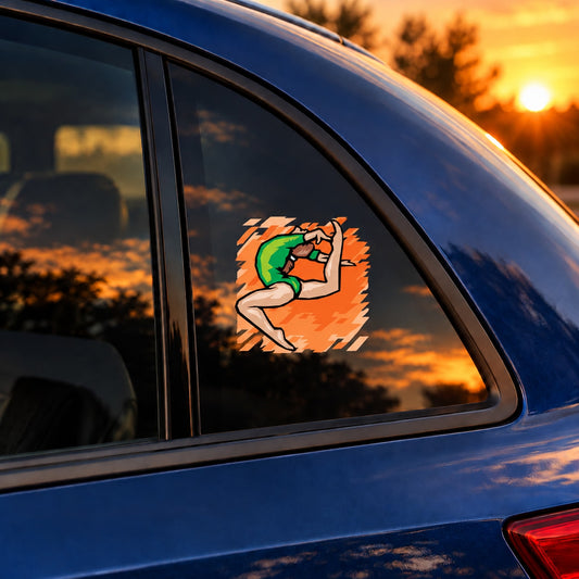 Colorful dance dancer vinyl car window decal sticker, die-cut.