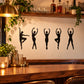 Dancers posing decal with five black silhouette dancers in different dance poses
