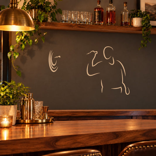 Vinyl wall decal sticker with dart and animal outline silhouettes