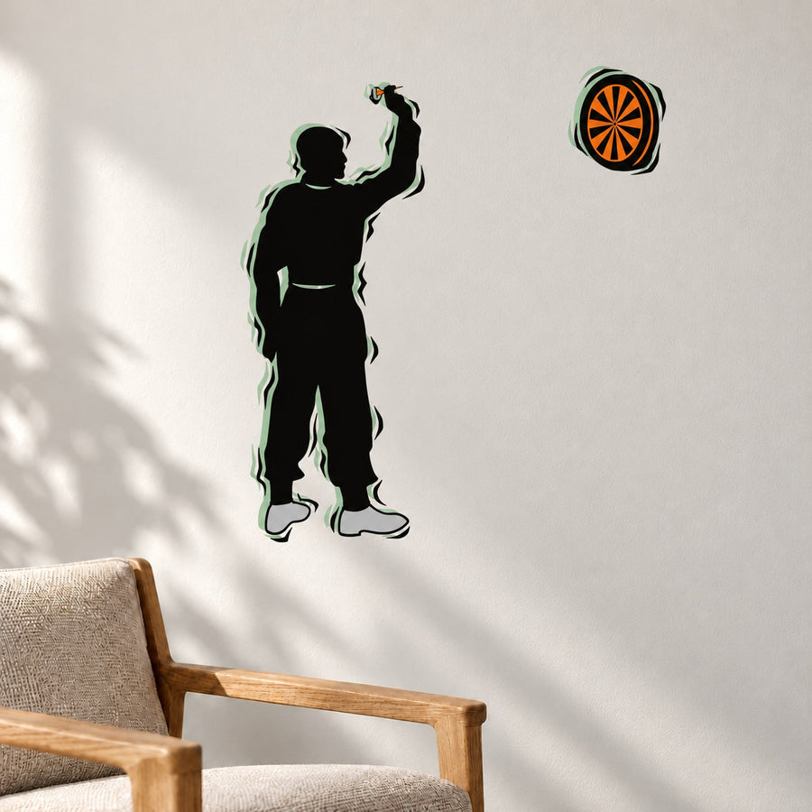 Darts Wall Decal - Vinyl Sticker - Car Sticker - Die Cut Sticker - CDScolor0054 — illustrative vinyl decal application mockup. Surrounding objects are not included.