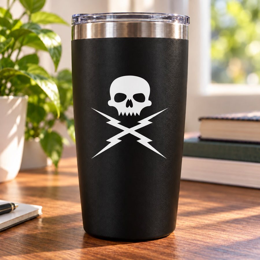 Deathproof Simple Skull Decal — illustrative vinyl decal application mockup. Surrounding objects are not included.