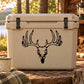 Black hollow stag skull decal with antlers design