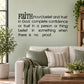 Faith wall decal with quote definition text in black lettering