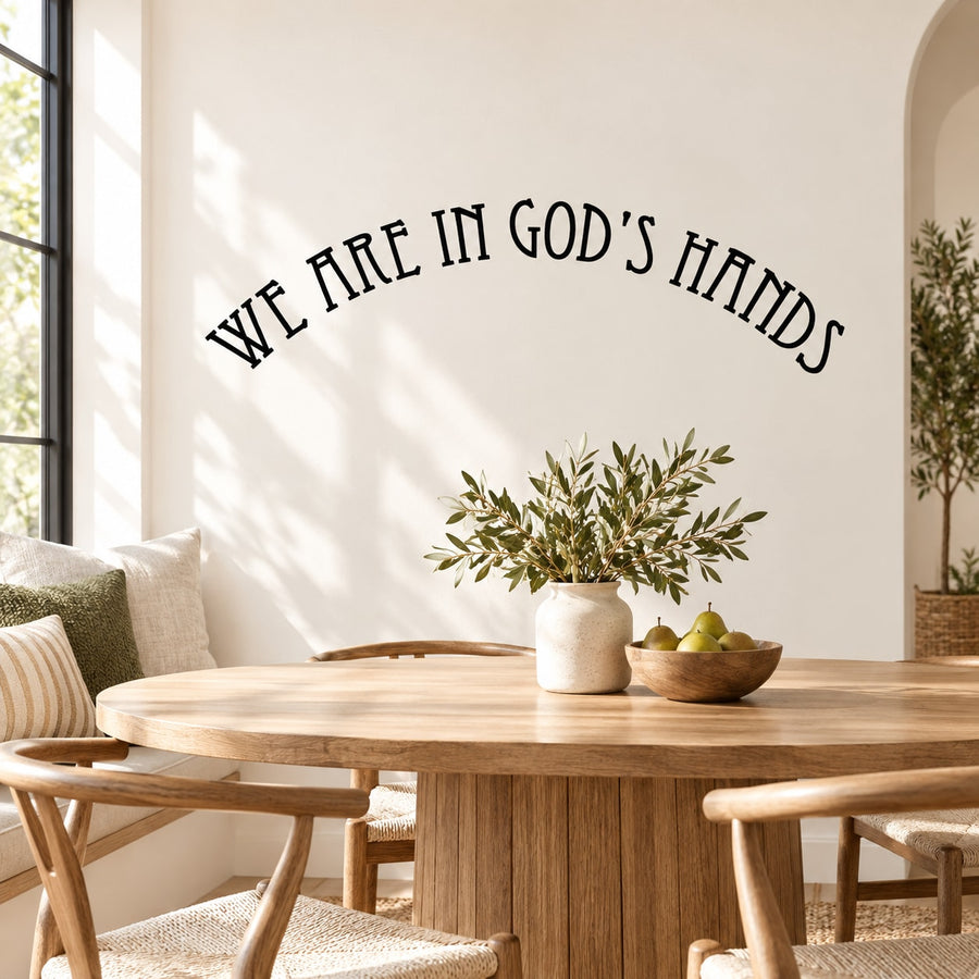Inspirational wall decal with scripture text and leafy sprig design