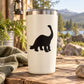 Brontosaurus dinosaur vinyl decal silhouette on a white tumbler