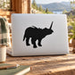 Styracosaurus dinosaur decal, black silhouette of a spiked triceratops-like animal
