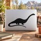 Brontosaurus decal with black dinosaur silhouette on white background
