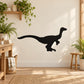Struthiomimus dinosaur wall decal, black standing silhouette on wall
