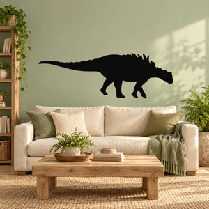 Black Sauropelta dinosaur decal silhouette for wall