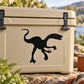 Utahraptor decal with black dinosaur silhouette on light-colored surface