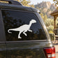 White Creeping Dilophosaurus decal sticker on a car rear window
