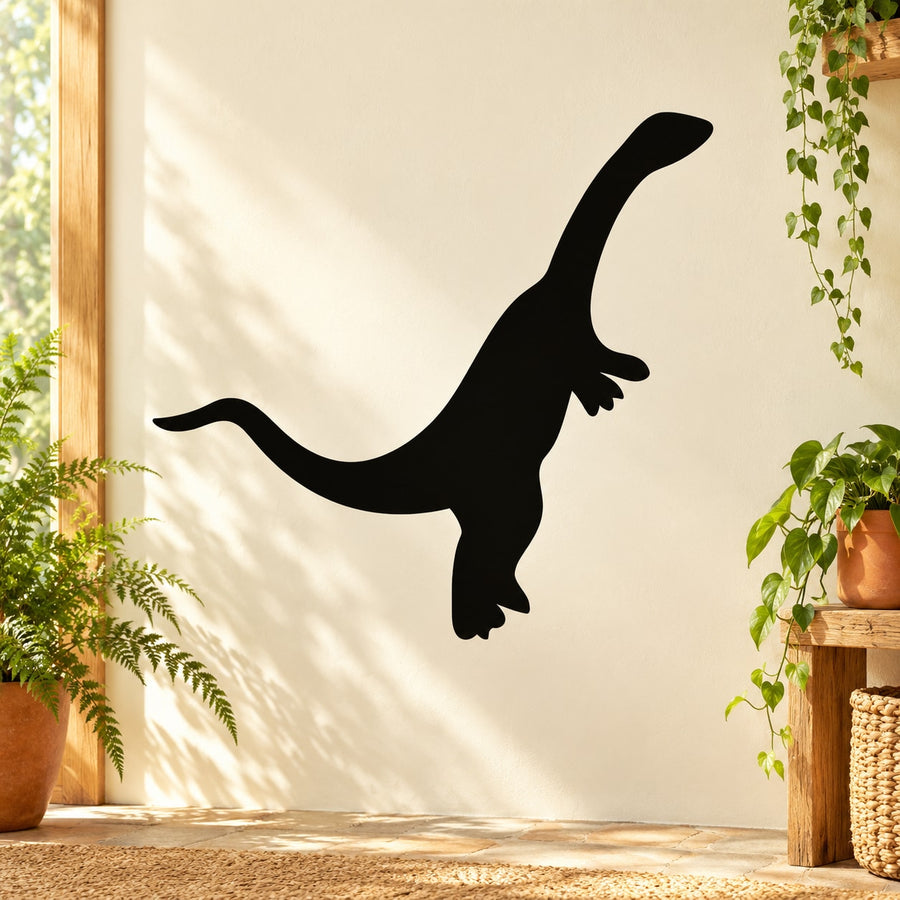Black iguanadon dinosaur wall decal silhouette