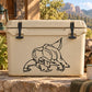 Black triceratops cartoon decal for cooler
