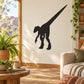 Walking away dinosaur silhouette decal in black