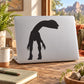 Looking Dilophosaurus dinosaur decal, black silhouette on white background