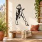 Black hunting Dilophosaurus outline wall decal with detailed dinosaur figure